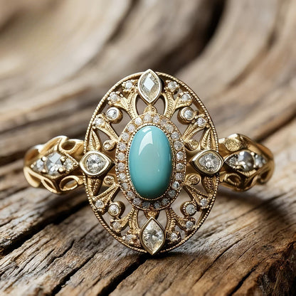 Filigree Turquoise Statement Ring
