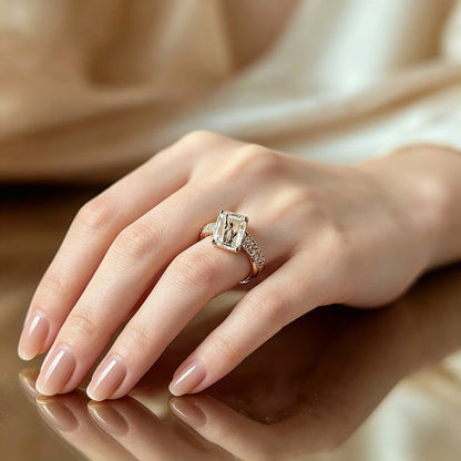 Statue Square Crystal Ring