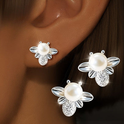 Pearl Bee Stud Earrings