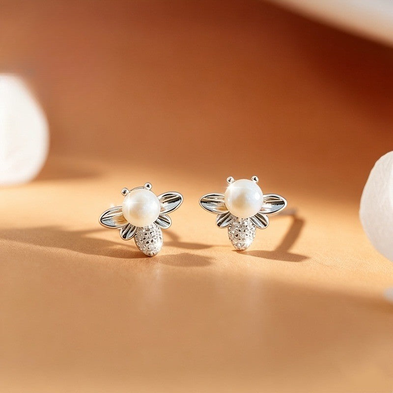 Pearl Bee Stud Earrings