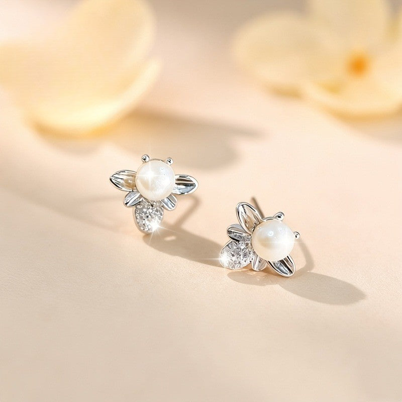 Pearl Bee Stud Earrings