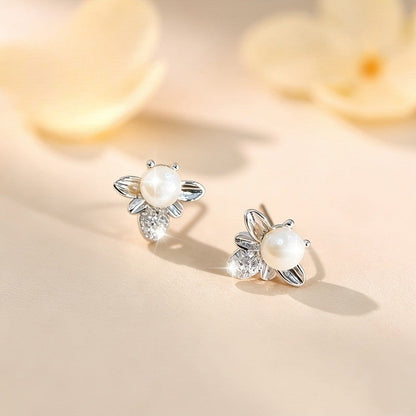 Pearl Bee Stud Earrings