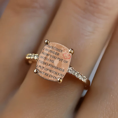 Engraved Heart Scroll Ring