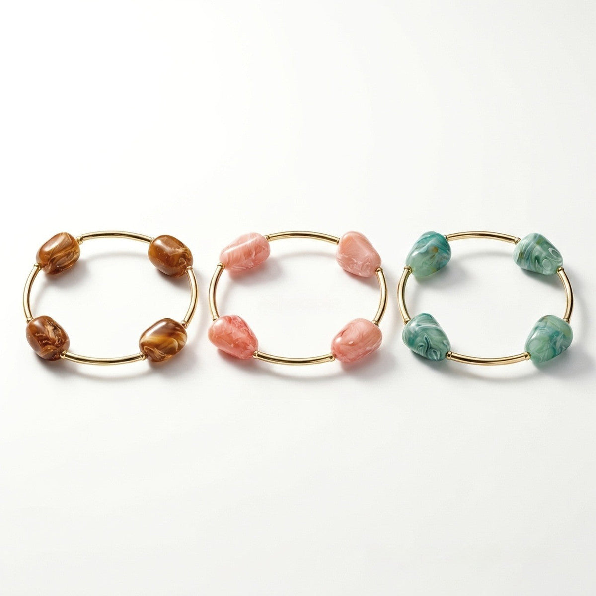 Marbled Stone Bar Bracelet Set