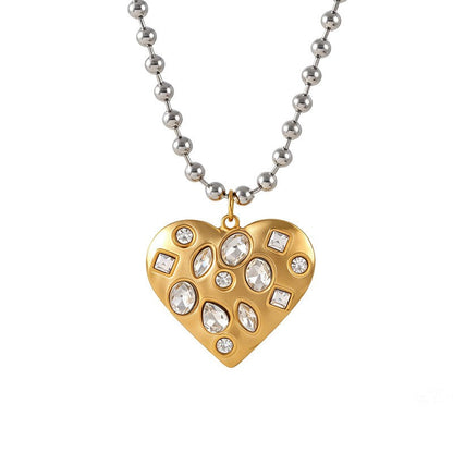Mixed-Cut Crystal Cross Necklace