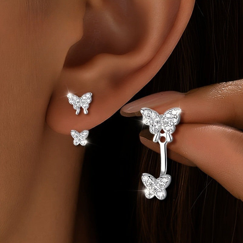 Crystal Double Butterfly Earrings