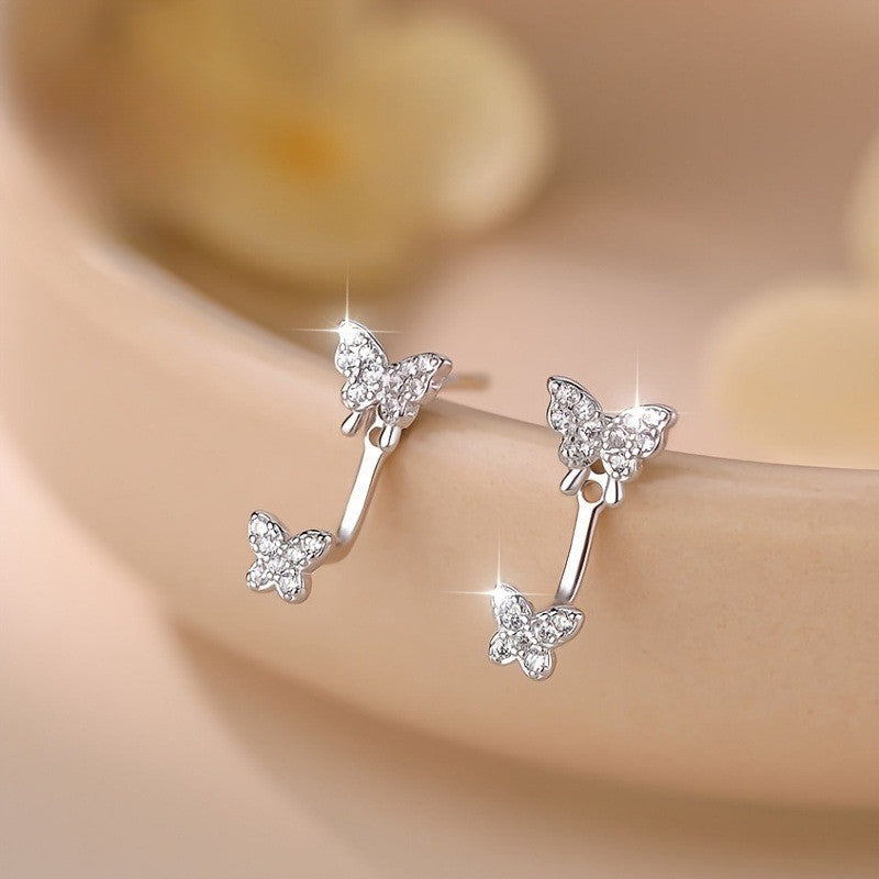 Crystal Double Butterfly Earrings