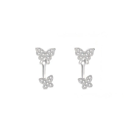 Crystal Double Butterfly Earrings