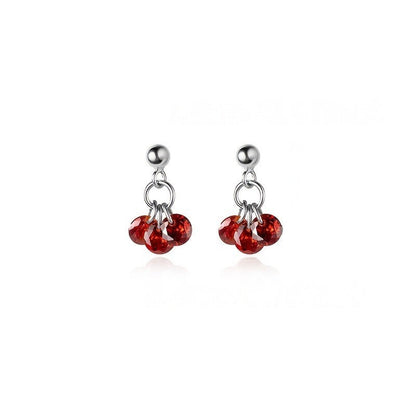 Red Crystal Cluster Drop Earrings
