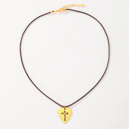 Cross Guitar Pick Necklace