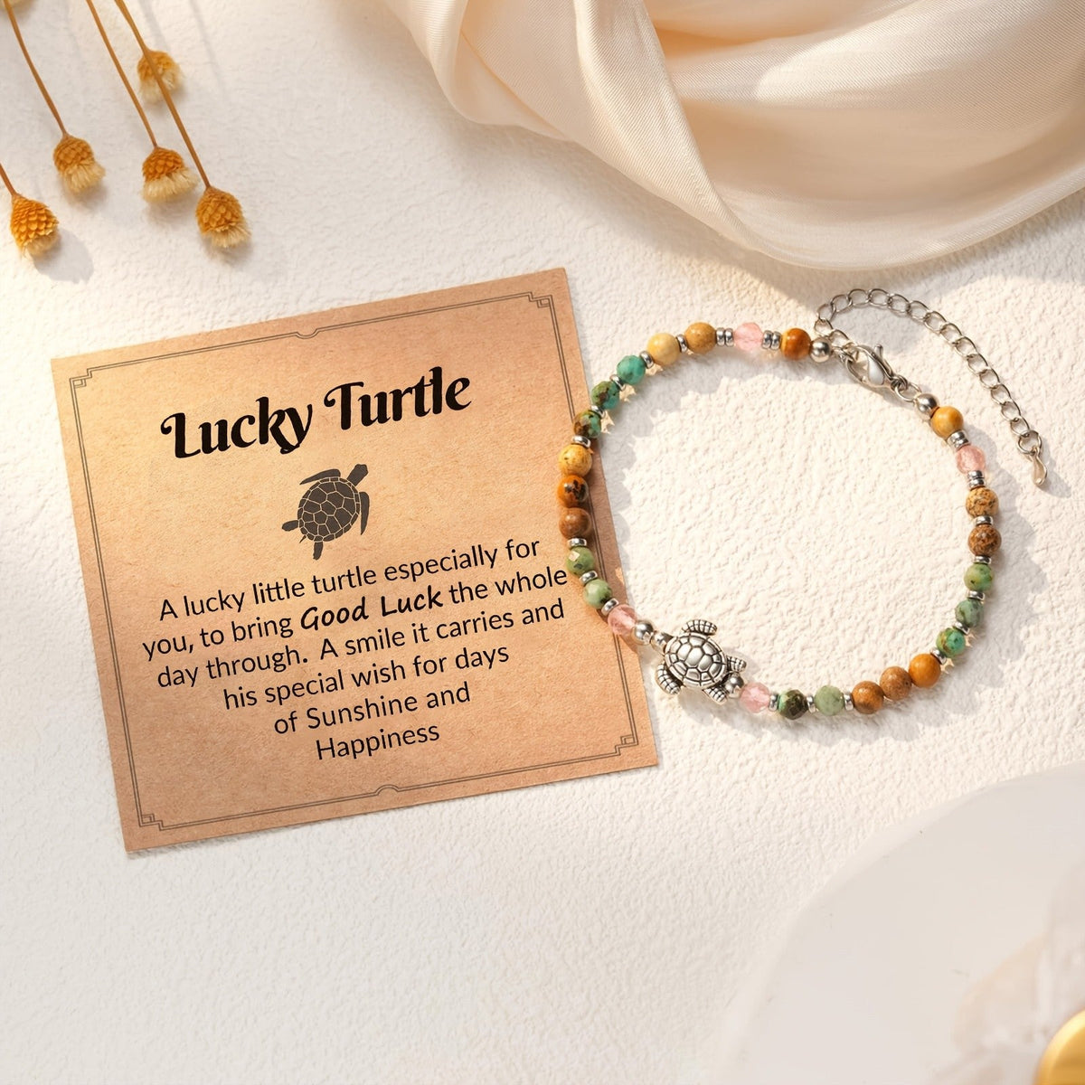 Lucky Turtle Stone Bracelet