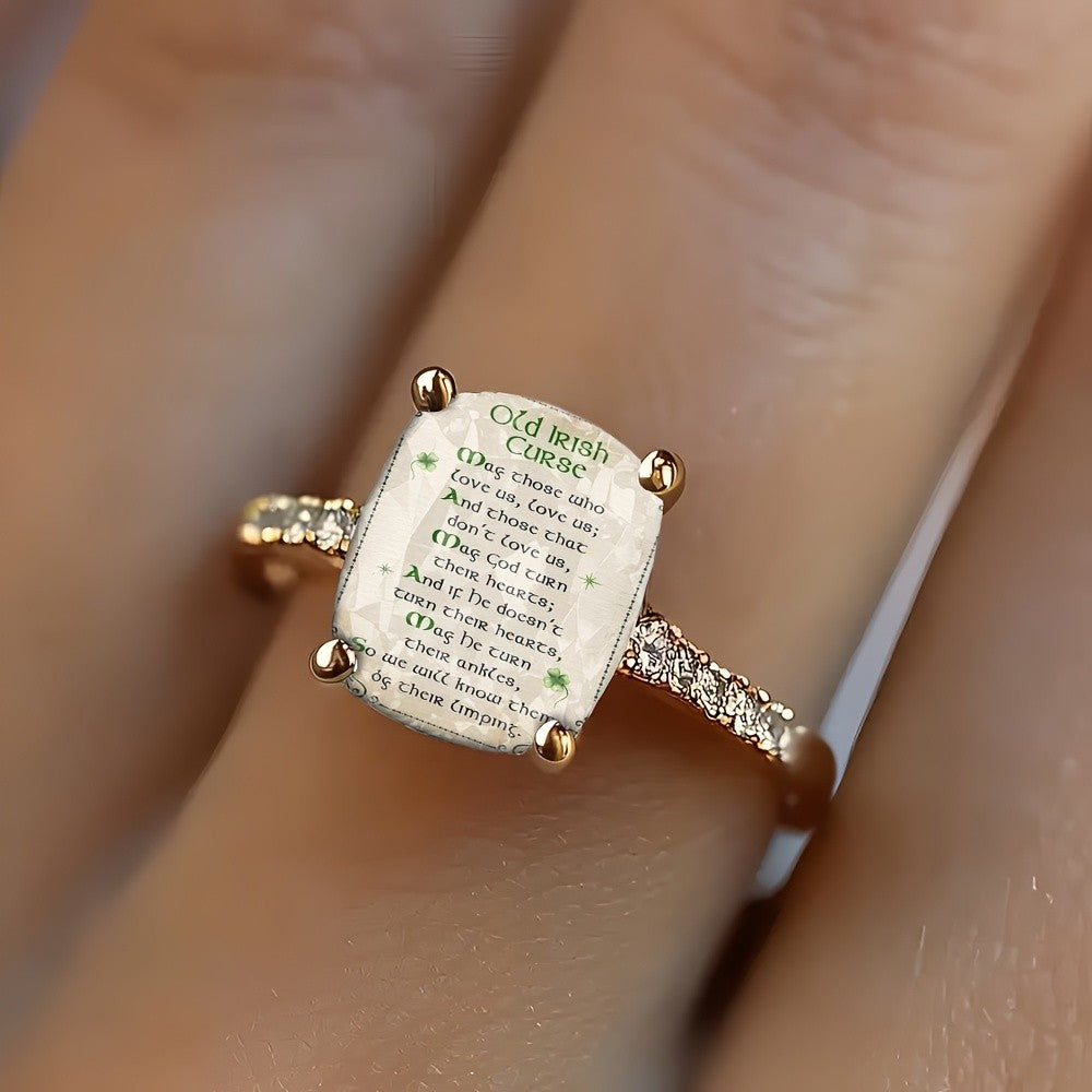 Irish Blessing Scroll Ring