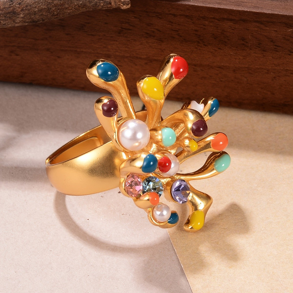 Colorful Firework Statement Ring