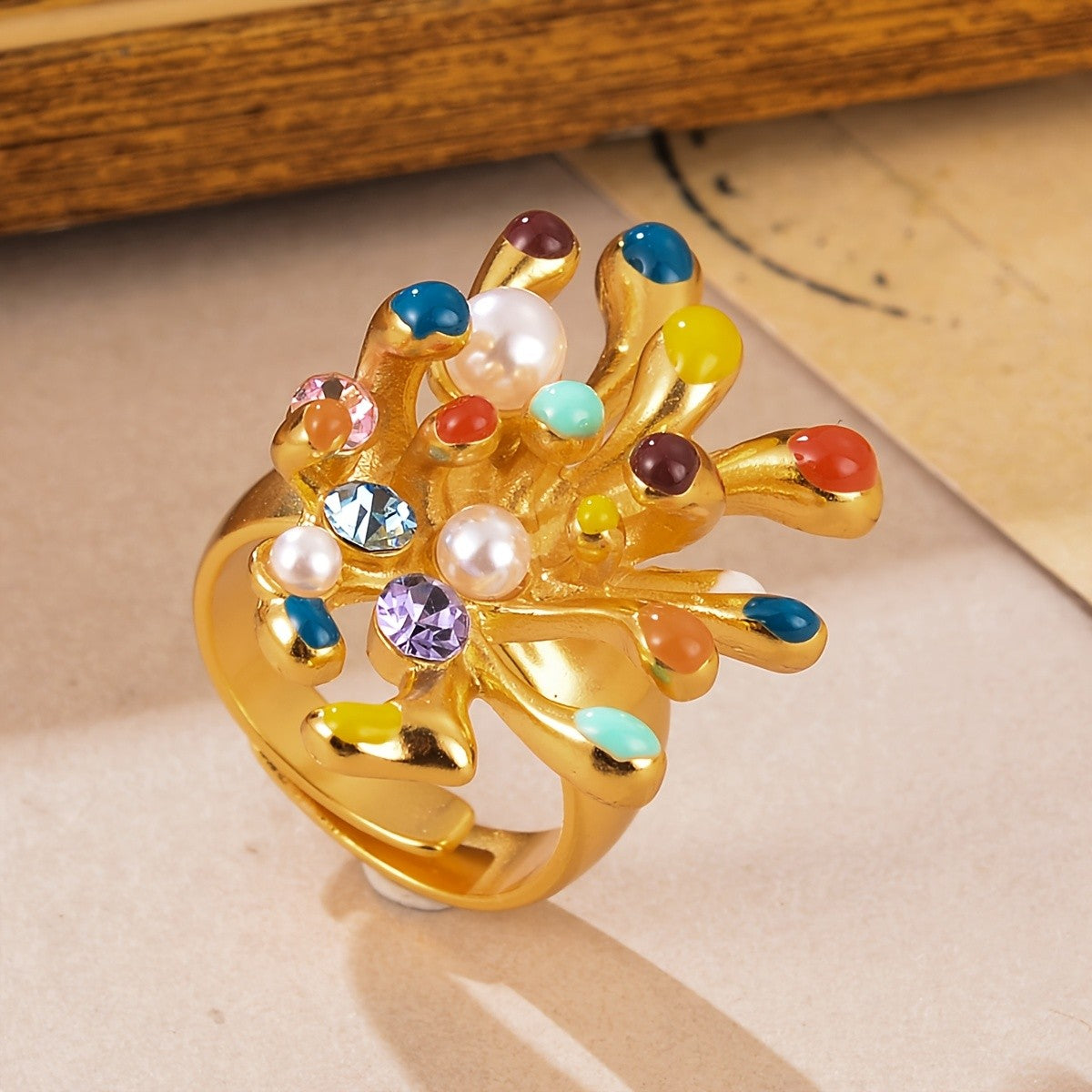 Colorful Firework Statement Ring