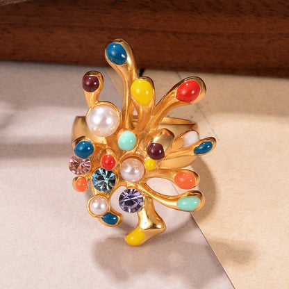 Colorful Firework Statement Ring