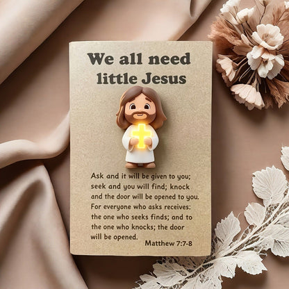 Glowing Cross Jesus Prayer Card