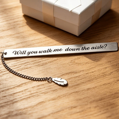 Engraved Aisle Question Bookmark