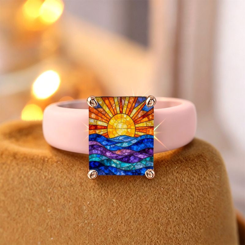 Sunset Waves Square Ring