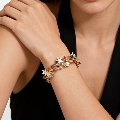 Multicolor Glass Flower Bracelet