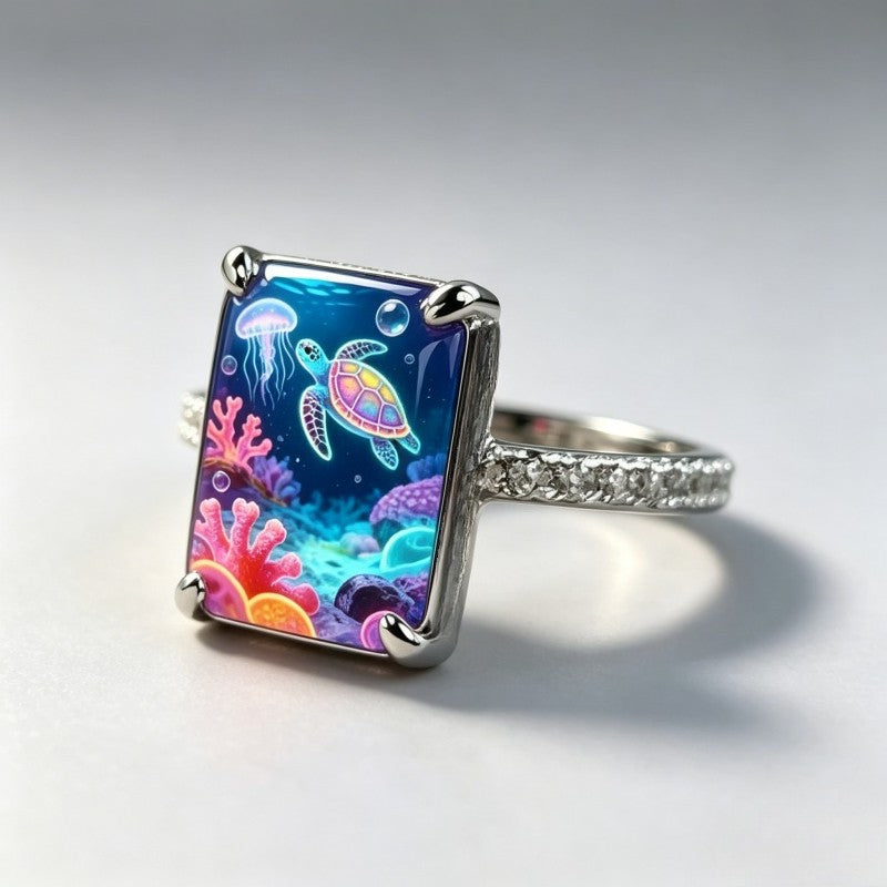 Ocean Life Square Ring