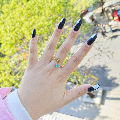 Personalized Name & Birthstone Heart Ring