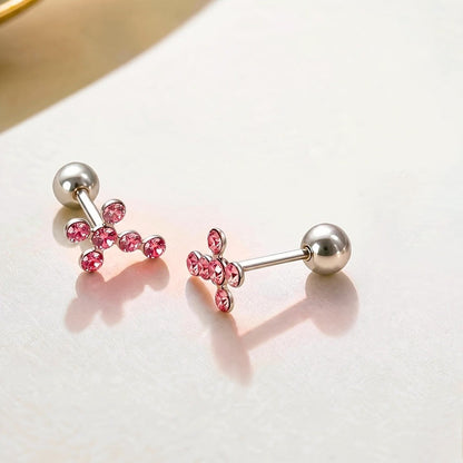Crystal Vine Cross Stud Earrings