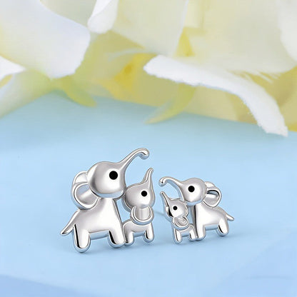 Parent & Baby Elephant Stud Earrings