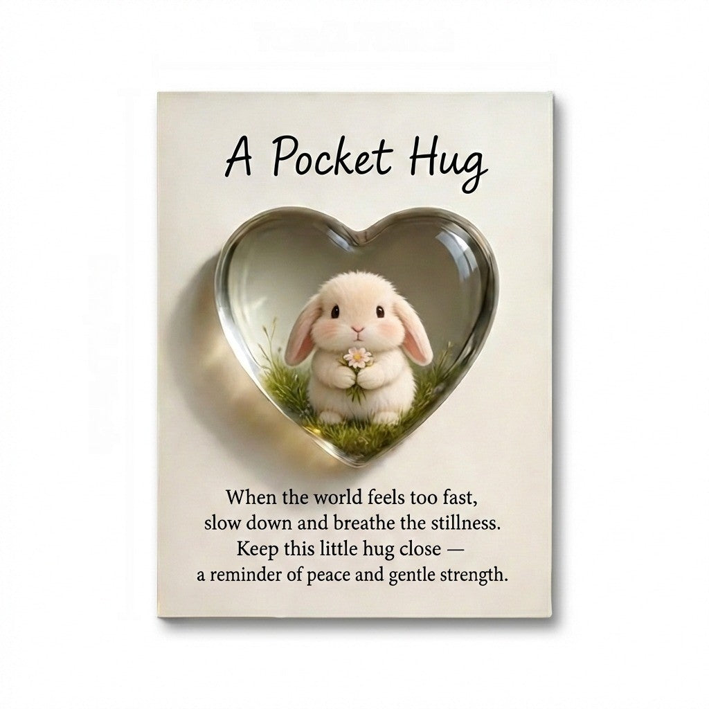 Heart Rabbit Pocket Hug Card