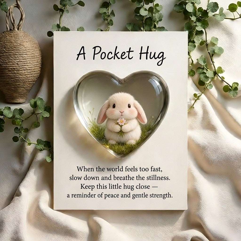 Heart Rabbit Pocket Hug Card
