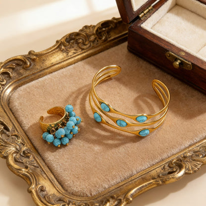 Turquoise Stone Bangle Set