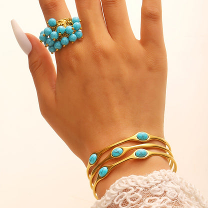 Turquoise Stone Bangle Set