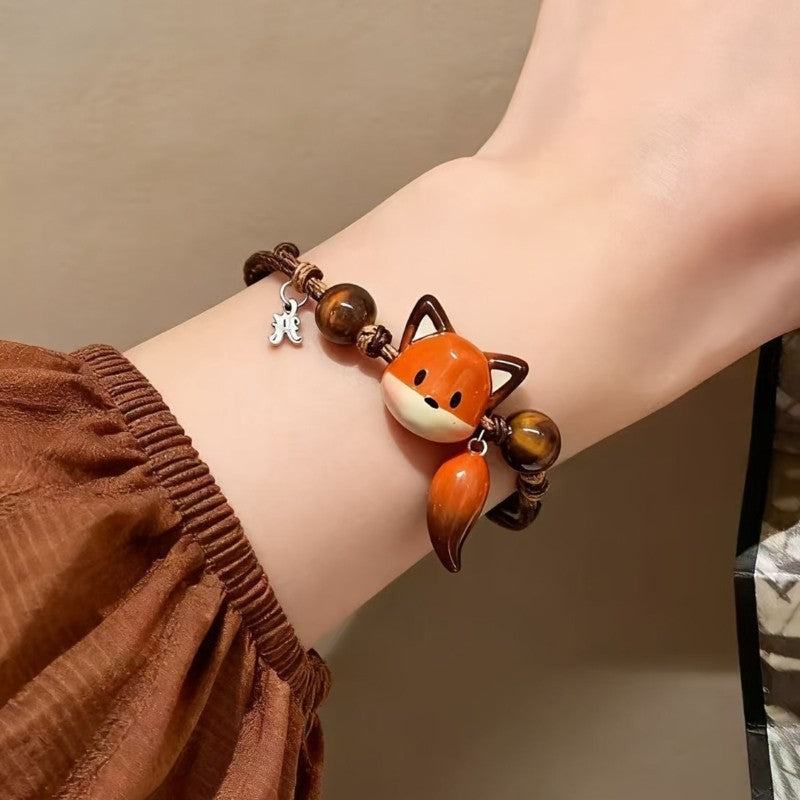 Fox & Tiger Eye Rope Bracelet