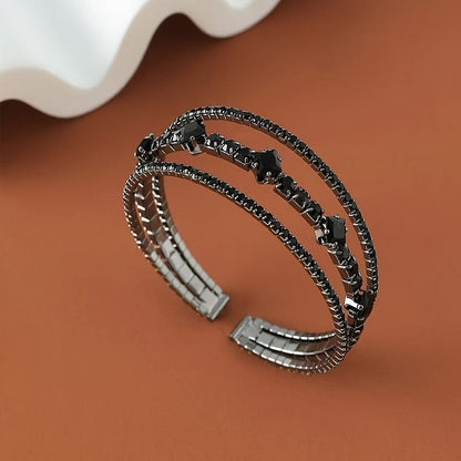 Black Geometric Crystal Bracelet