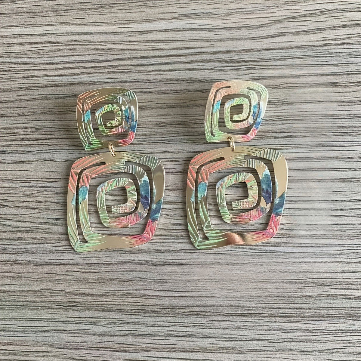 Tropical Square Spiral Jewelry Set