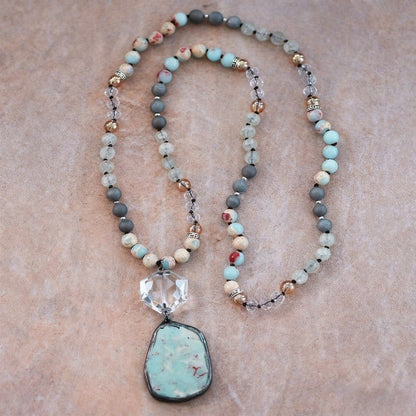 Multicolor Stone Pendant Necklace