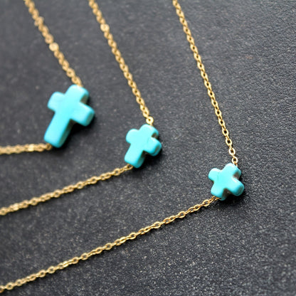 Turquoise Cross Necklace