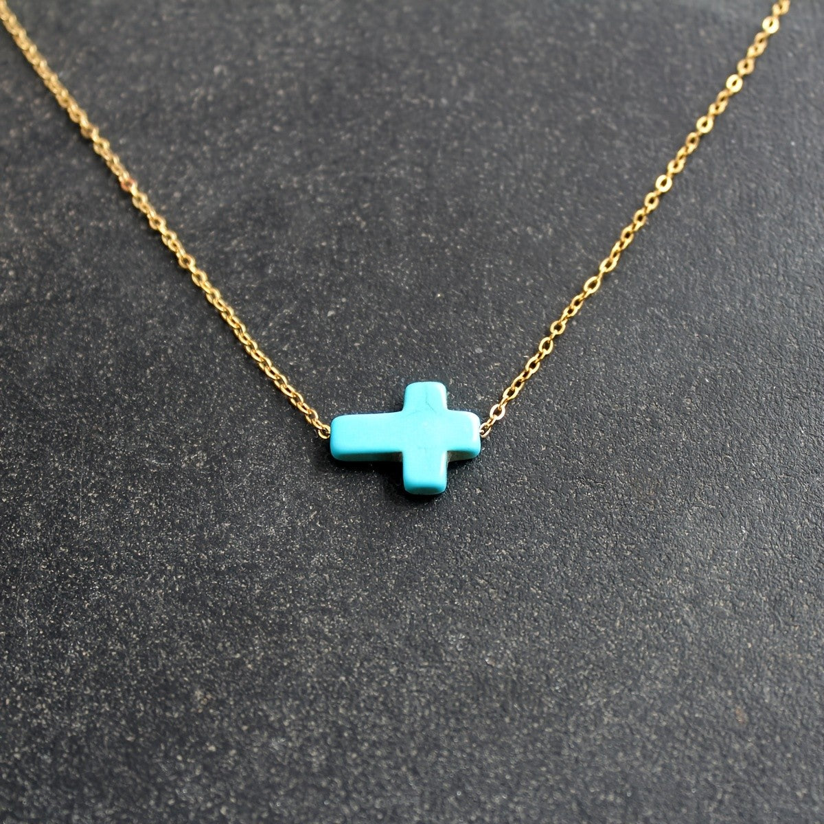Turquoise Cross Necklace