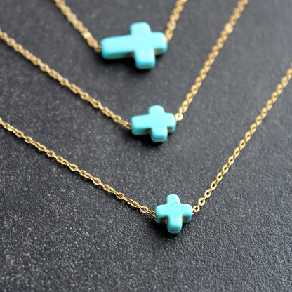 Turquoise Cross Necklace