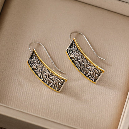 Vintage Scrollwork Rectangle Earrings
