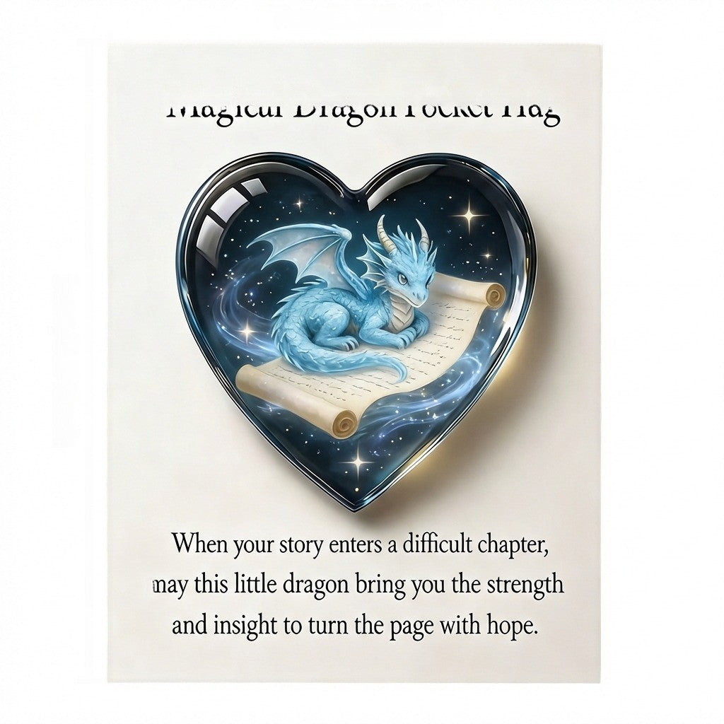 Blue Dragon Heart Pocket Hug Card