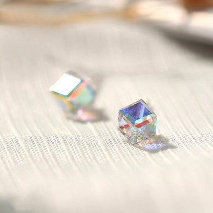 Iridescent Square Stud Earrings