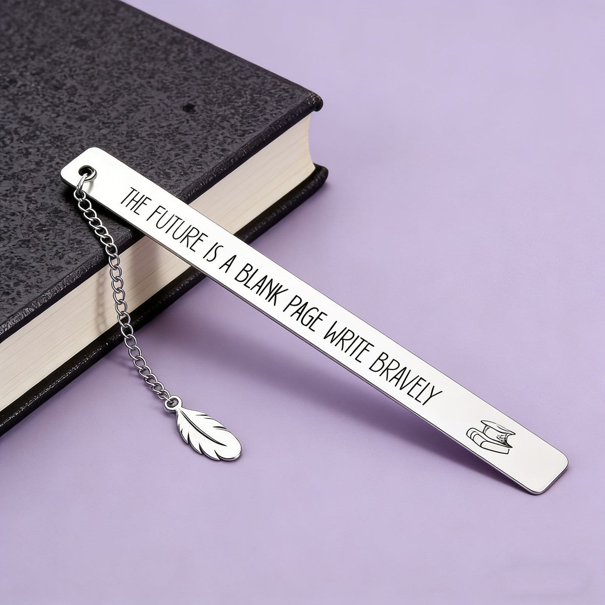 Graduation Cap Quote Bookmark with Feather Chain