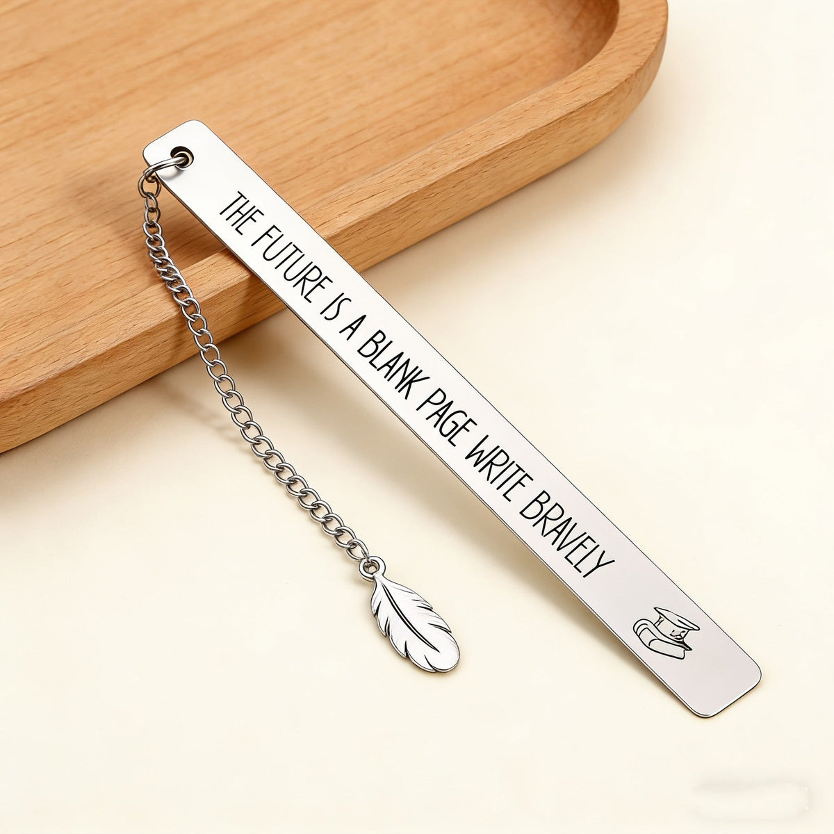Graduation Cap Quote Bookmark with Feather Chain