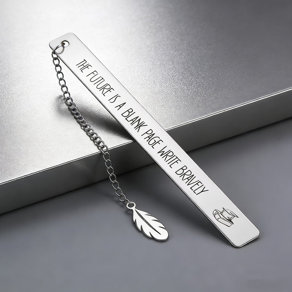 Graduation Cap Quote Bookmark with Feather Chain