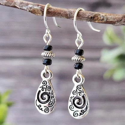 Distressed Scroll Teardrop Earrings