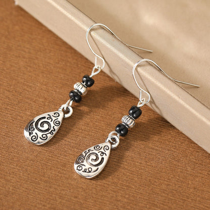 Distressed Scroll Teardrop Earrings