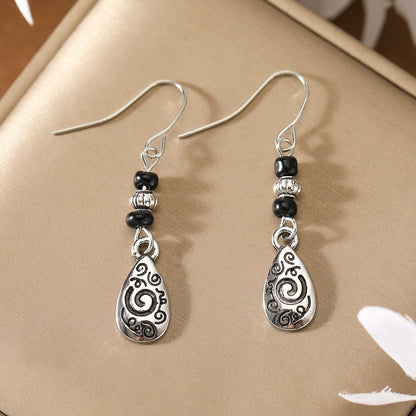 Distressed Scroll Teardrop Earrings