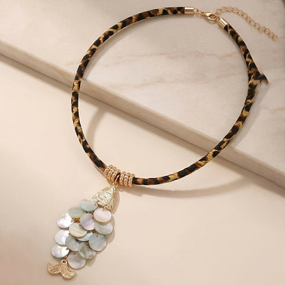 Leopard Rope Mother-of-Pearl Necklace