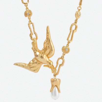 Gold Swallow Y-Necklace