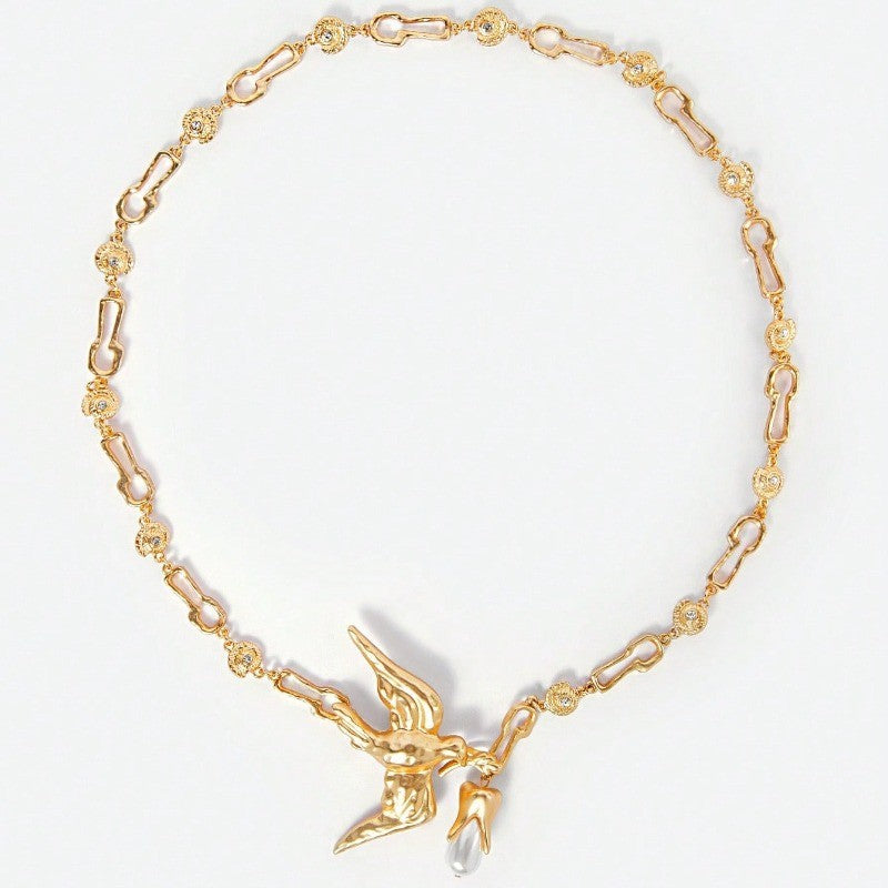 Gold Swallow Y-Necklace